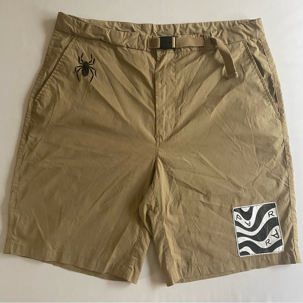 By Parra Spider Ants Shorts Men L Belted Trail Hiking Outdoors Sportswear